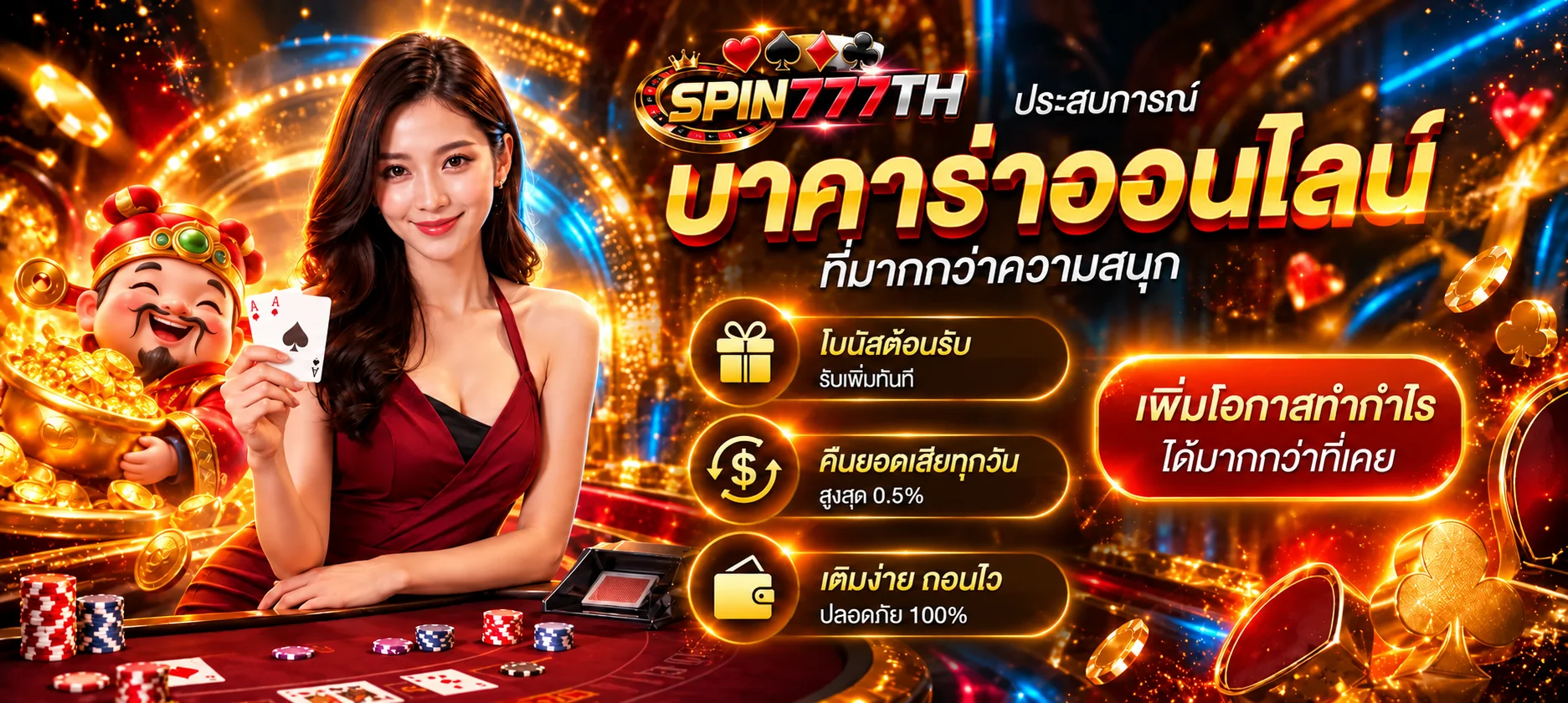คาสิโนสด SPIN777TH บาคาร่าและเกมโต๊ะ